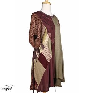 Donna Jessica Tunic Top with Leggings Lagenlook Patchwork Art Wear 2-3 - Hey Viv